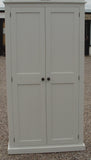 z**IN STOCK** 100 cm wide - Hallway Cloak Room Cupboard with Hooks and Shelves and Extra Top Box Storage - OFF WHITE