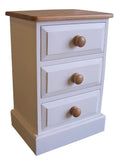 Solid Pine 3 Drawer Bedside Cabinet Chest (Medium)