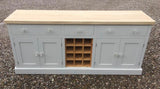 ^6' wide Sideboard with Contrast Top and Central Wine Rack