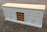 *6' wide Sideboard with Contrast Top and Central Wine Rack