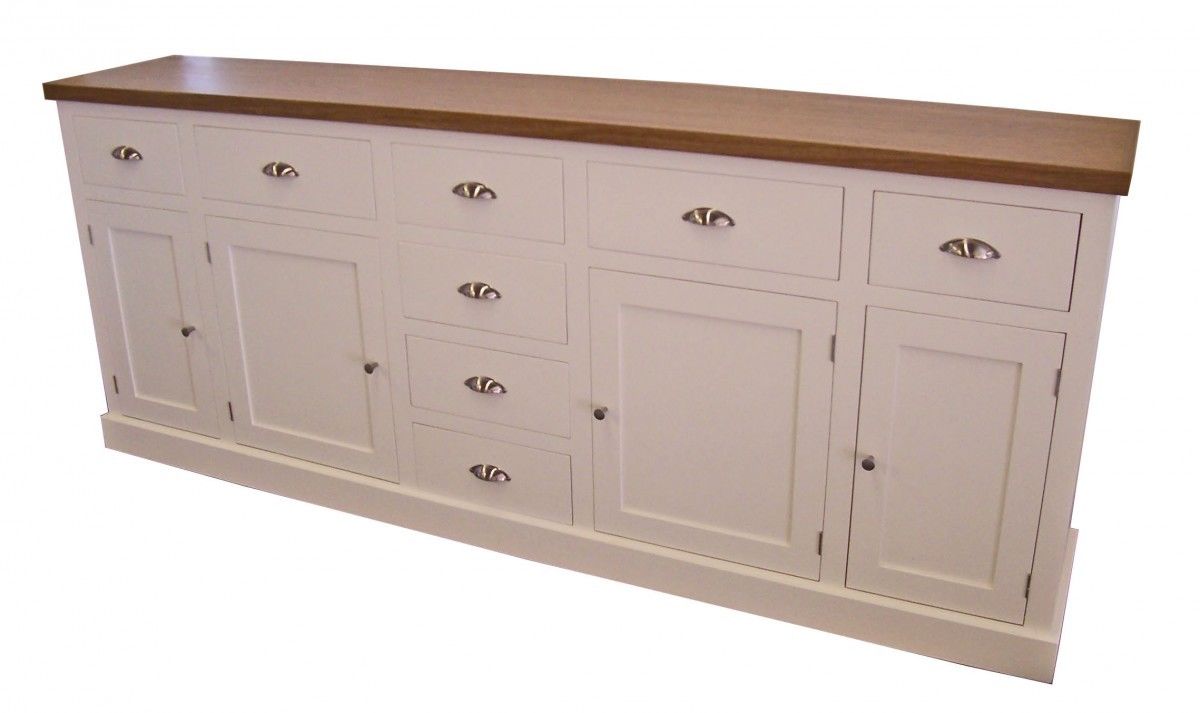 8' wide Sideboard with Contrast Top and Wine Rack - Painted with Farr –  Cheshire Pine and Oak