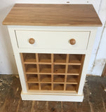 **Wine Rack with Drawer - 16 Bottle Holder - Painted