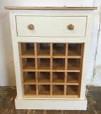 **Wine Rack with Drawer - 16 Bottle Holder - Painted