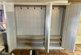 Medium Height Hall & Shoe Storage Cupboard 150 cm high x 150 cm wide with Hooks and Shelves - 3 door (35 cm, 40 cm, 50 cm deep)