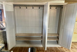 Medium Height Hall & Shoe Storage Cupboard 150 cm high x 150 cm wide with Hooks and Shelves - 3 door (35 cm, 40 cm, 50 cm deep)