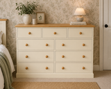 **Solid Pine Merchant Style Chest of 9 Drawers - UK MADE