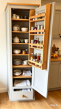 Larder Pantry Cupboard with Spice Rack & Drawer - Narrow 1 Door - (40 cm Deep)