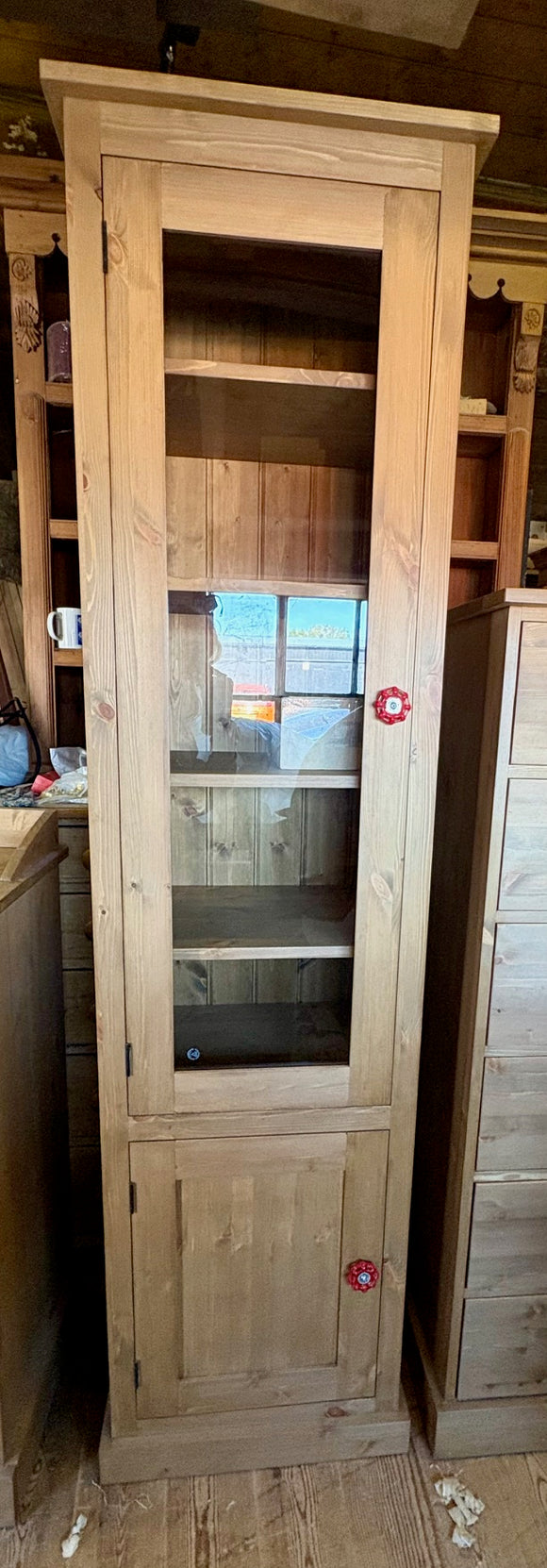 ^1 Door Glazed over 1 Solid Door Display Cabinet