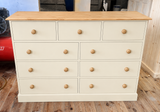 **Solid Pine Merchant Style Chest of 9 Drawers - UK MADE