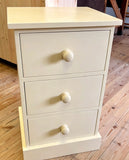 Bedside Cabinet Chest Solid Wood 3 Drawer (Large) Width: 490mm (19 in), Height: 750mm (29 in), Depth 435mm (17 in)