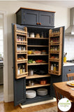 Larder Pantry Kitchend Cupboard - Fully Shelved with Spice Racks and EXTRA TOP BOX storage (40 cm and 50 cm Deep) ALL width SIZE VARIATIONS