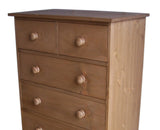 Chest of Drawers Solid Wood 2 over 5 (or 6 full width) - Narrow 30" wide