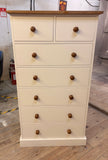 Chest of Drawers Solid Wood 2 over 5 (or 6 full width) - Narrow 30" wide