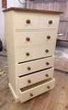 Chest of Drawers Solid Wood 2 over 5 (or 6 full width) - Narrow 30" wide
