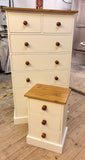 Bedside Cabinet Chest Solid Wood 3 Drawer (Small) Width: 405mm (16 in), Height: 605mm (23 in), Depth: 305mm (12 in)