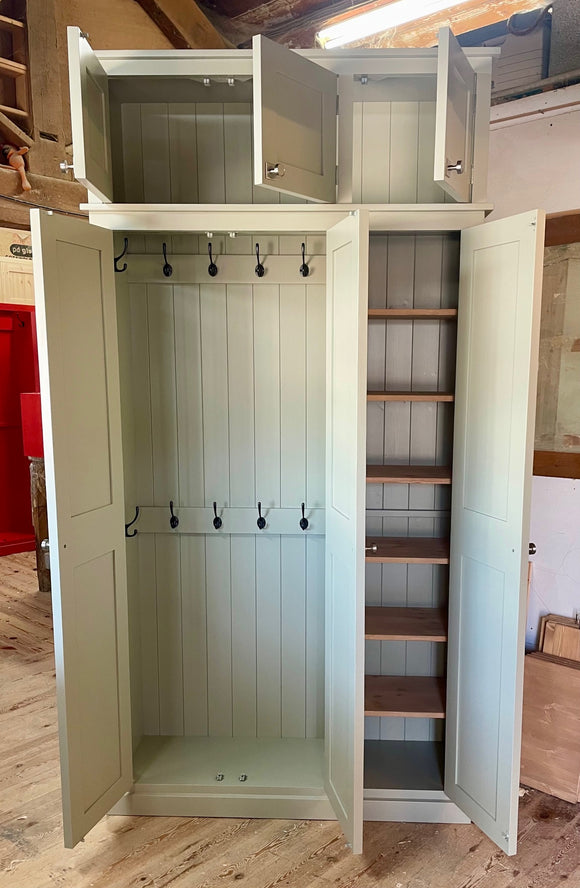 ^3 Door Hall, Utility Room, Toys, Cloak Room Coat & Shoe OPTION 1 and Option 2 with Extra Top Box Storage Cupboard (35 cm deep)