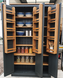Larder Pantry Kitchen Storage Cupboard with Spice Racks 3 Door (40 cm deep)