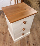 Bedside Cabinet Chest Solid Wood 3 Drawer (Medium) Width: 450mm (17 in), Height: 675mm (26 in), Depth: 405mm (16 in)