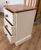 Bedside Cabinet Chest Solid Wood 3 Drawer (Medium) Width: 450mm (17 in), Height: 675mm (26 in), Depth: 405mm (16 in)