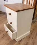 Bedside Cabinet Chest Solid Wood 3 Drawer (Medium) Width: 450mm (17 in), Height: 675mm (26 in), Depth: 405mm (16 in)