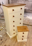 Bedside Cabinet Chest Solid Wood 3 Drawer (Small) Width: 405mm (16 in), Height: 605mm (23 in), Depth: 305mm (12 in)
