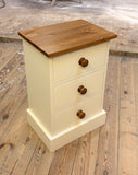 Bedside Cabinet Chest Solid Wood 3 Drawer (Large) Width: 490mm (19 in), Height: 750mm (29 in), Depth 435mm (17 in)