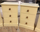 Bedside Cabinet Chest Solid Wood 3 Drawer (Medium) Width: 450mm (17 in), Height: 675mm (26 in), Depth: 405mm (16 in)