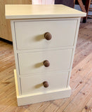 Bedside Cabinet Chest Solid Wood 3 Drawer (Large) Width: 490mm (19 in), Height: 750mm (29 in), Depth 435mm (17 in)