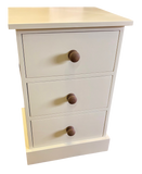 Bedside Cabinet Chest Solid Wood 3 Drawer (Medium) Width: 450mm (17 in), Height: 675mm (26 in), Depth: 405mm (16 in)