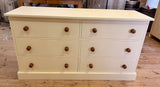 DOUBLE Chest of Drawers Solid Wood 3 Drawers next to 3 Drawers  - 54" wide