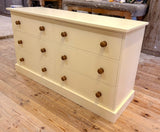 DOUBLE Chest of Drawers Solid Wood 3 Drawers next to 3 Drawers  - 54" wide