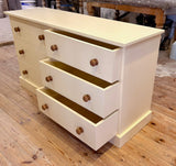 DOUBLE Chest of Drawers Solid Wood 3 Drawers next to 3 Drawers  - 54" wide