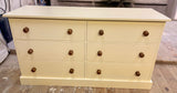 DOUBLE Chest of Drawers Solid Wood 3 Drawers next to 3 Drawers  - 54" wide
