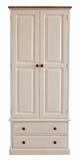 Wardrobe 2 over 1 Drawer Base and 2 Door (or 2 Full Width Drawers) Solid Wood