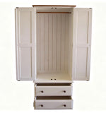 Wardrobe 2 over 1 Drawer Base and 2 Door (or 2 Full Width Drawers) Solid Wood