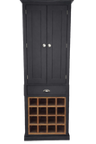 *2m high 2 Door Narrow Tall Display with Wine Rack & Drawer (2 m high x 61 cm wide x 33.5 cm deep)