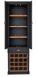 *2m high 2 Door Narrow Tall Display with Wine Rack & Drawer (2 m high x 61 cm wide x 33.5 cm deep)