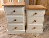 Cheshire Pine Large 3-Drawer Bedside Cabinet, 49 cm Wide