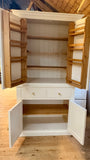 *2 m HIGH Kitchen 2 Door with 2 over 2 Base - Storage Larder Cupboard with Spice Racks - TRADITIONAL CORNICE