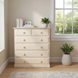 Chest of Drawers 2 over 4 Solid Pine - 42" wide (106 cm)