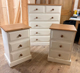 Cheshire Pine Large 3-Drawer Bedside Cabinet, 49 cm Wide