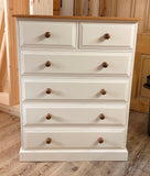 Cheshire Pine Chest of Drawers, 2 over 4 or 5 Full-Width Drawers, 91.5 cm Wide
