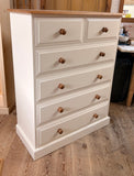 Cheshire Pine Chest of Drawers, 2 over 4 or 5 Full-Width Drawers, 91.5 cm Wide