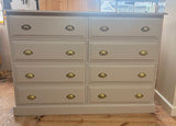 DOUBLE Chest of Drawers Solid Wood 4 Drawers next to 4 Drawers  - 54" wide