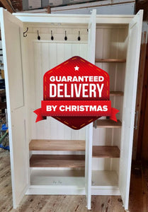 DELIVERED BEFORE CHRISTMAS - IN STOCK **3 Door Hall, Utility Room, Cloak Room Coat & Shoe Storage Cupboard (35 cm deep) - CHOOSE YOUR COLOUR