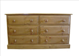 *Solid Pine 3 Drawers next to 3 Drawers DOUBLE Chest of Drawers - 54" wide