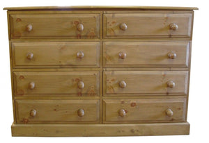 *Solid Pine 4 Drawers next to 4 Drawers DOUBLE Chest of Drawers - 54" wide