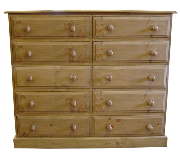 *Solid Pine 5 Drawers next to  5 Drawers DOUBLE Chest of Drawers - 54