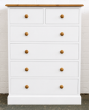 Chest of Drawers Solid Wood 2 over 5 (or 6 full width) - Narrow 30" wide
