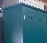 4 Door Ironing Board Larder Pantry Kitchen Storage Cupboard with 2 Door Spice Racks (50 cm deep)